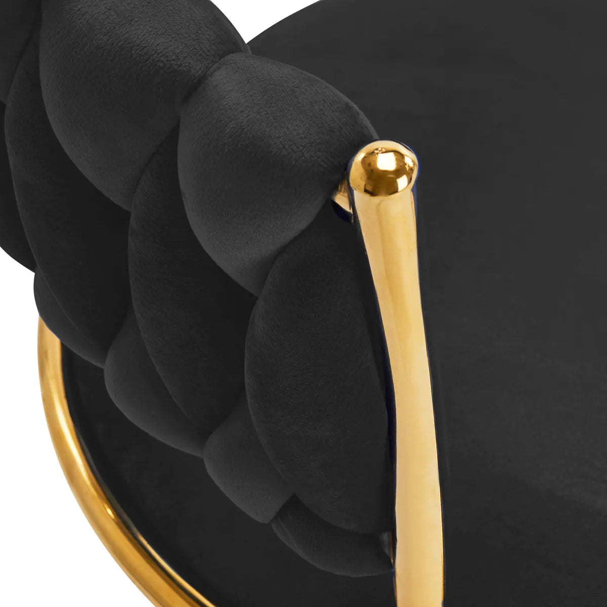 Hydraulic velvet chair with gold backrest and base