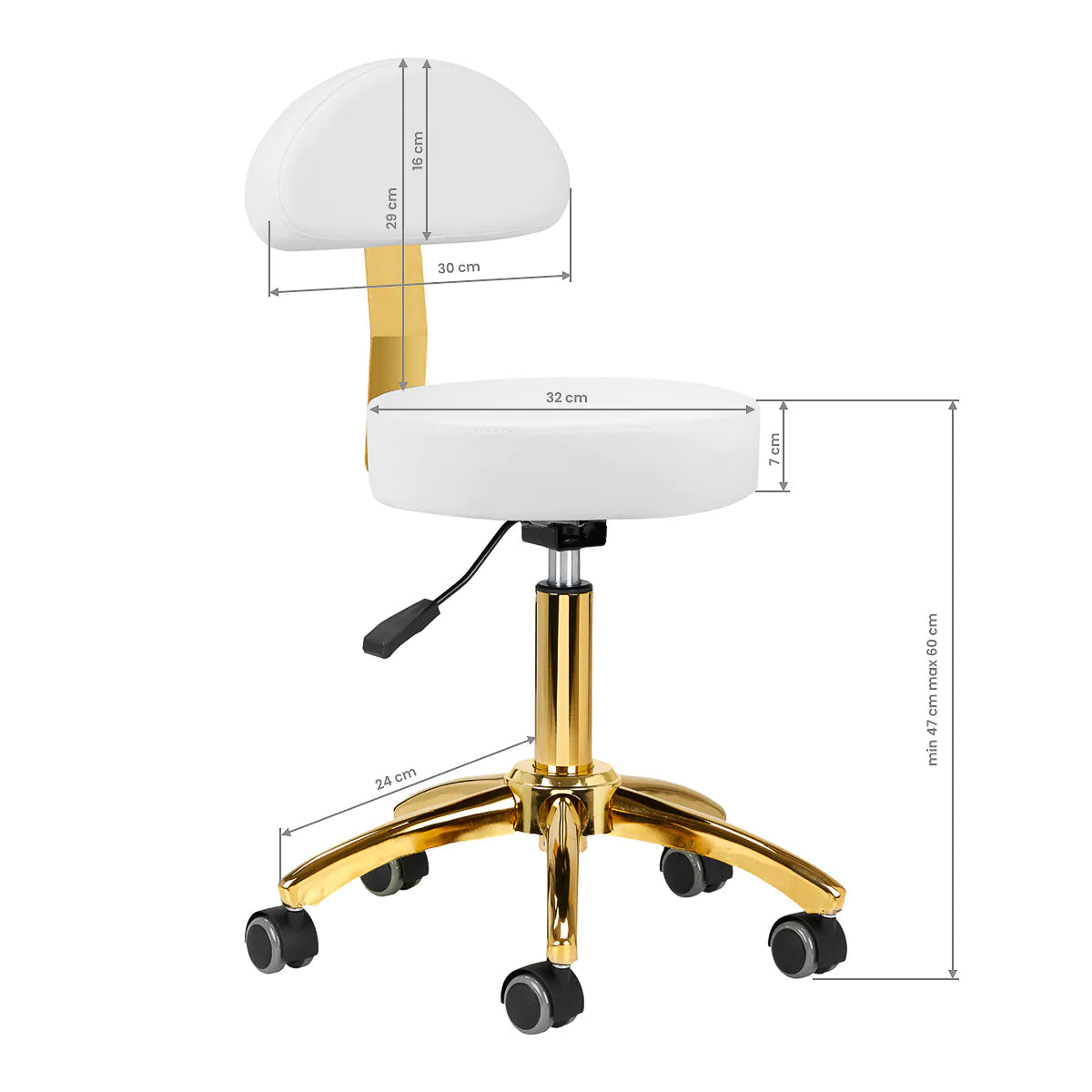 Hydraulic chair with backrest