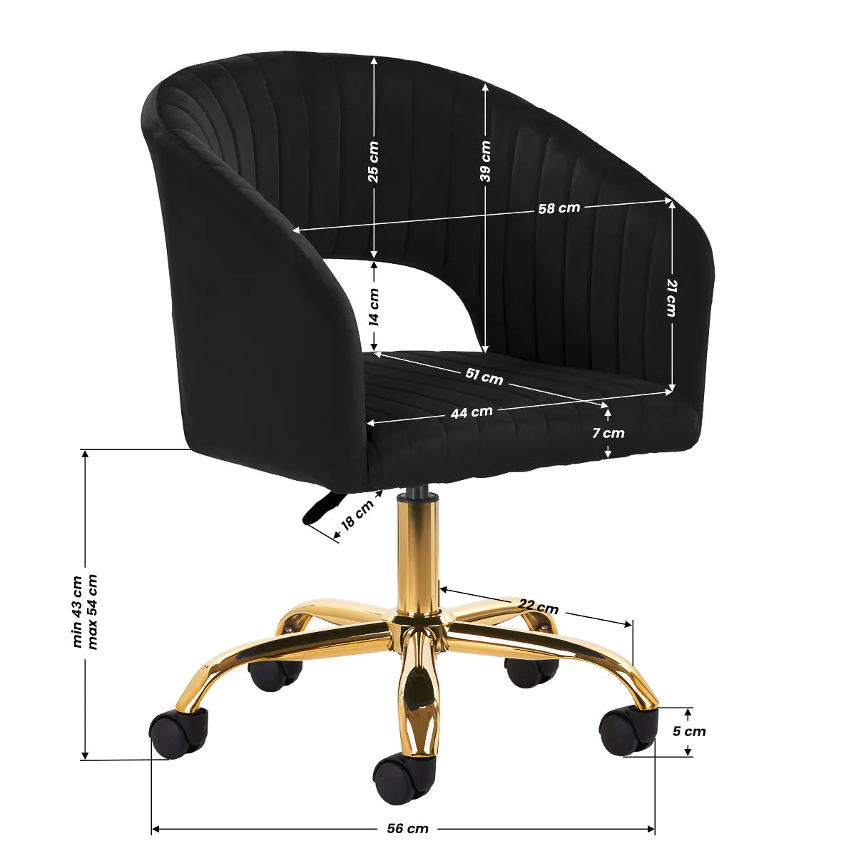 Hydraulic chair with backrest