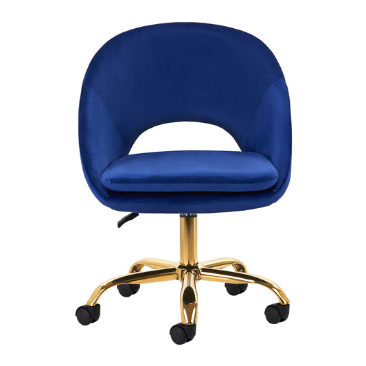 Silla terciopelo hidráulica con respaldo y base dorada