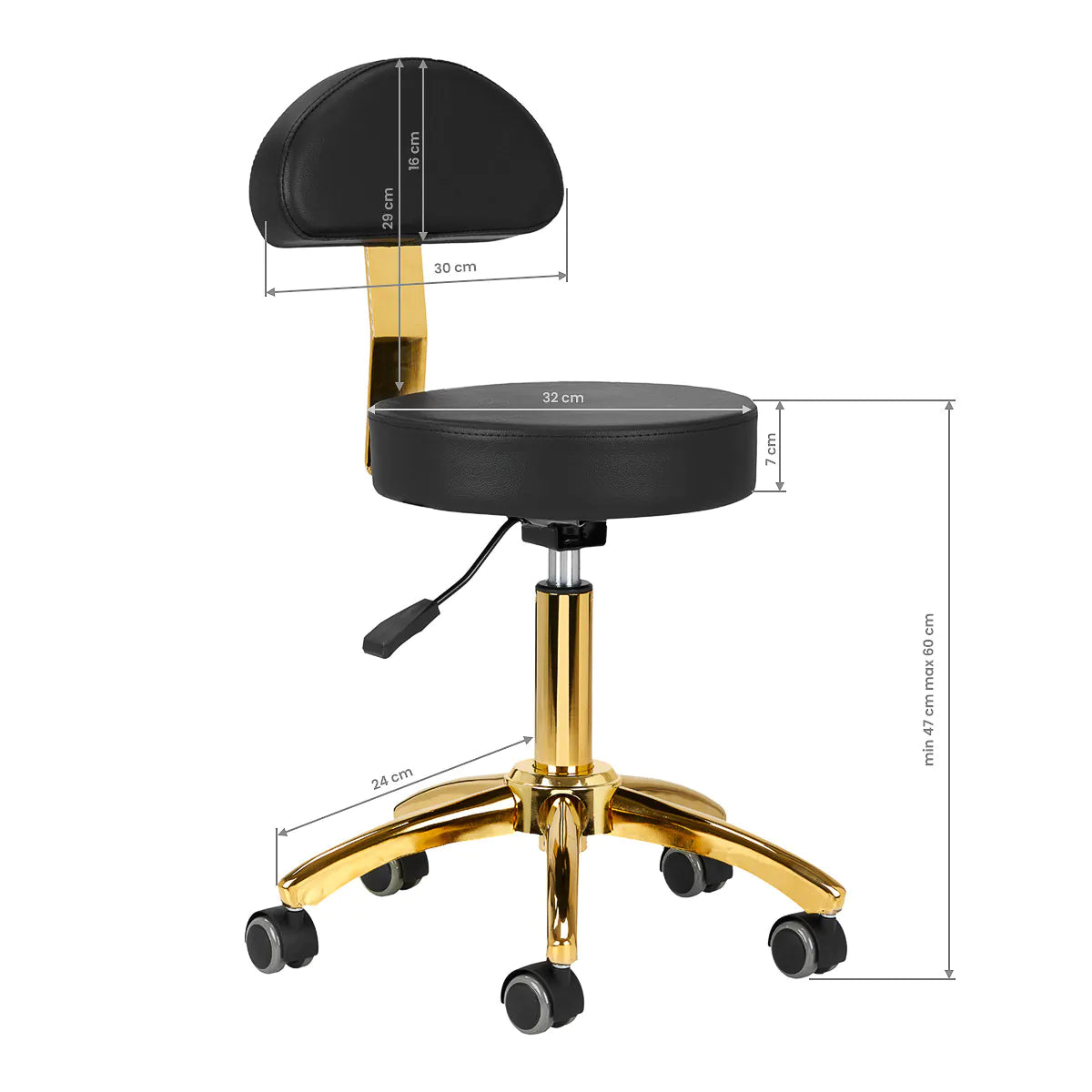 Hydraulic chair with backrest