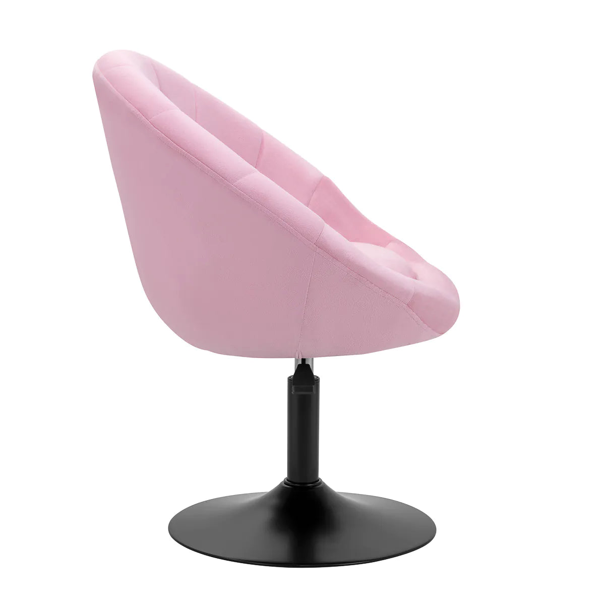 Hydraulic velvet chair with backrest and black base