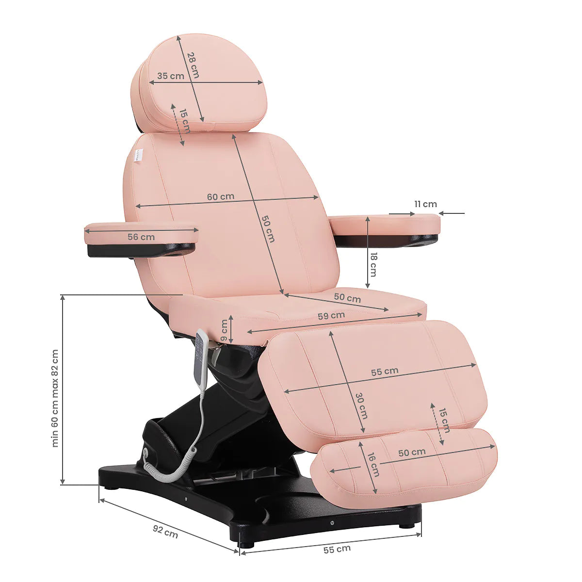 Camilla eléctrica Classic para estética de 3 motores
