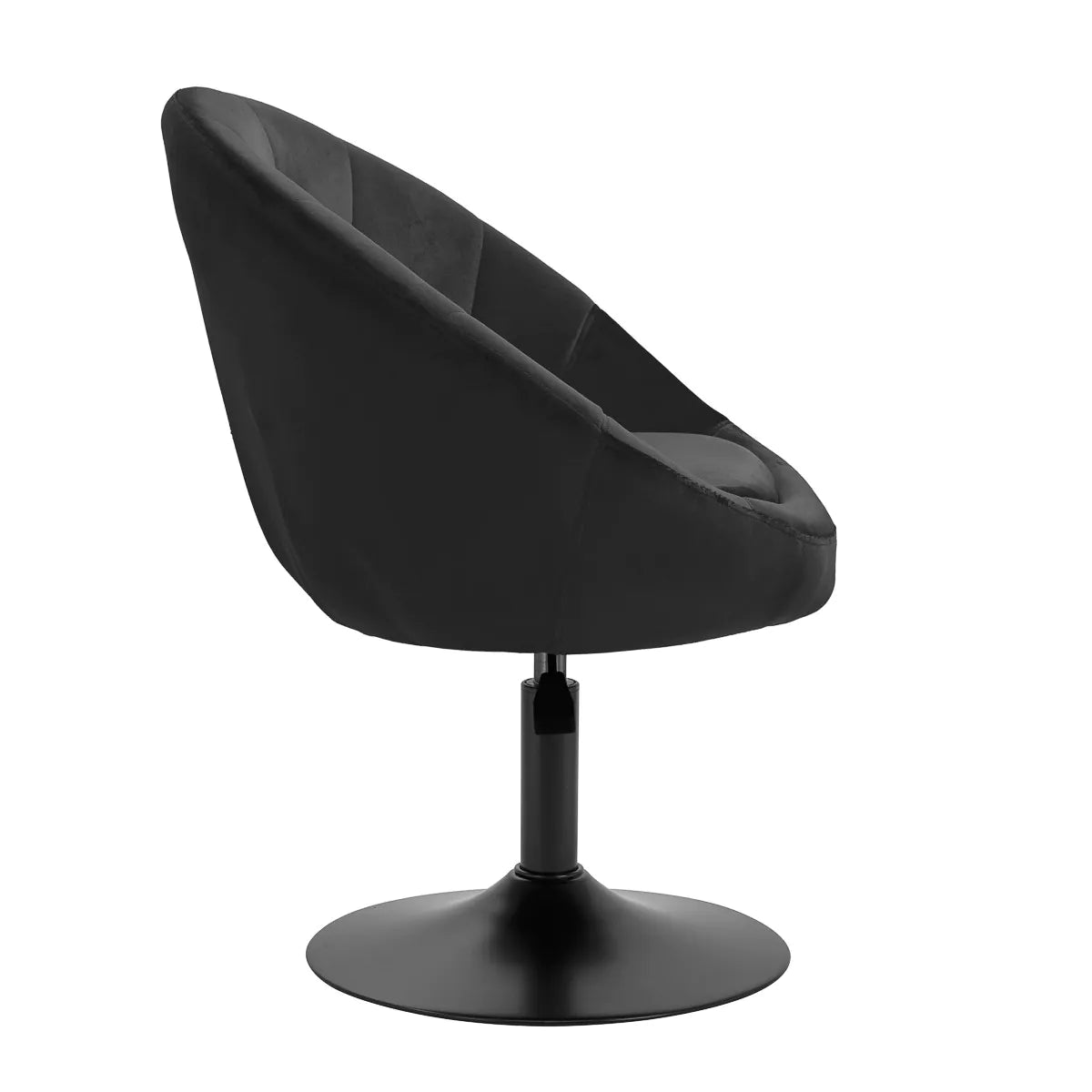 Hydraulic velvet chair with backrest and black base