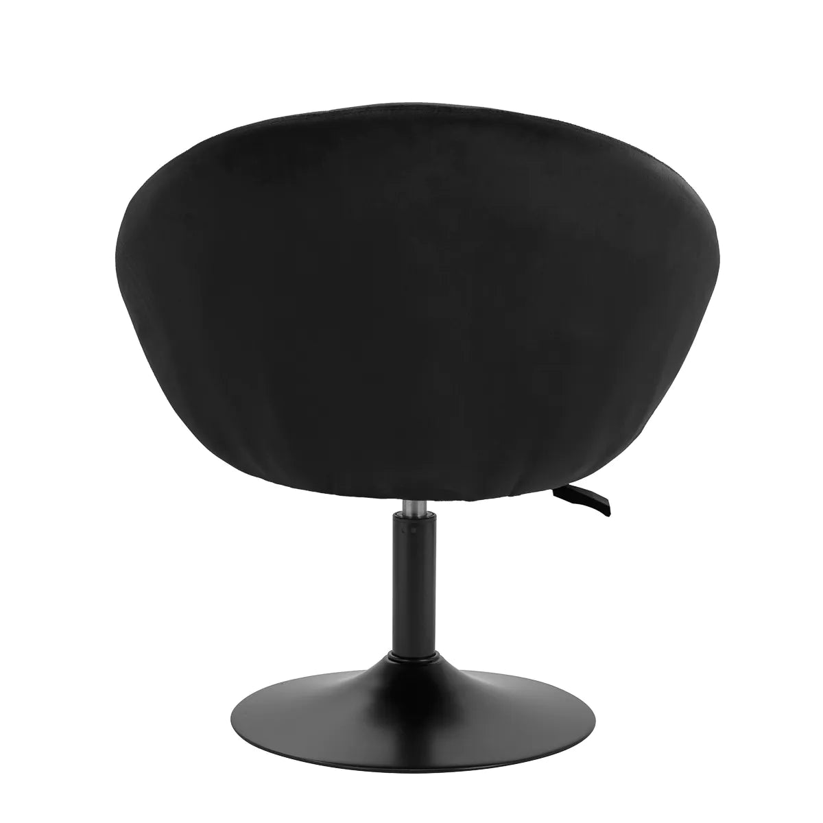 Hydraulic velvet chair with backrest and black base