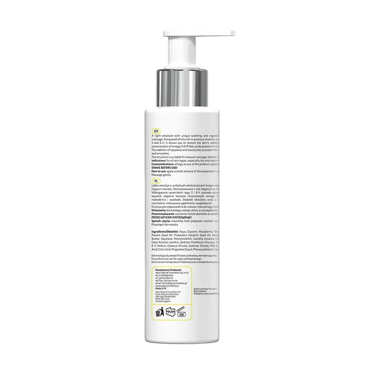 Emulsión Facial de Masaje con Aceites y Ceramidas Apis Cosmetics