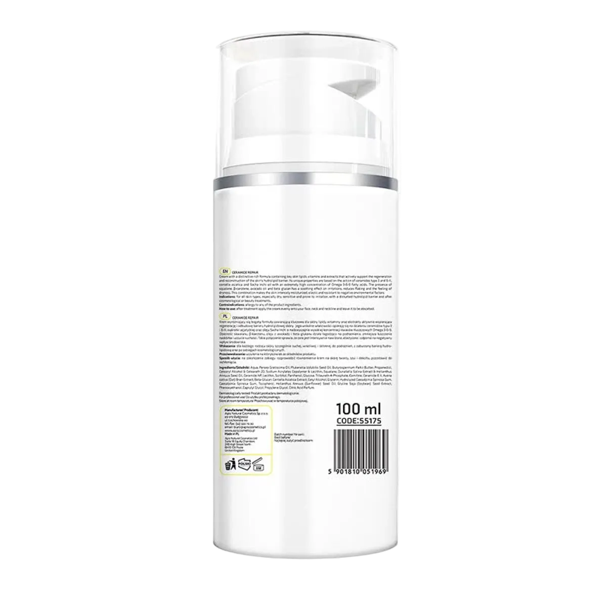 Crema regeneradora con ceramidas e ácidos Omega 3-6-9, 100 ml, Apis Natural Cosmetics