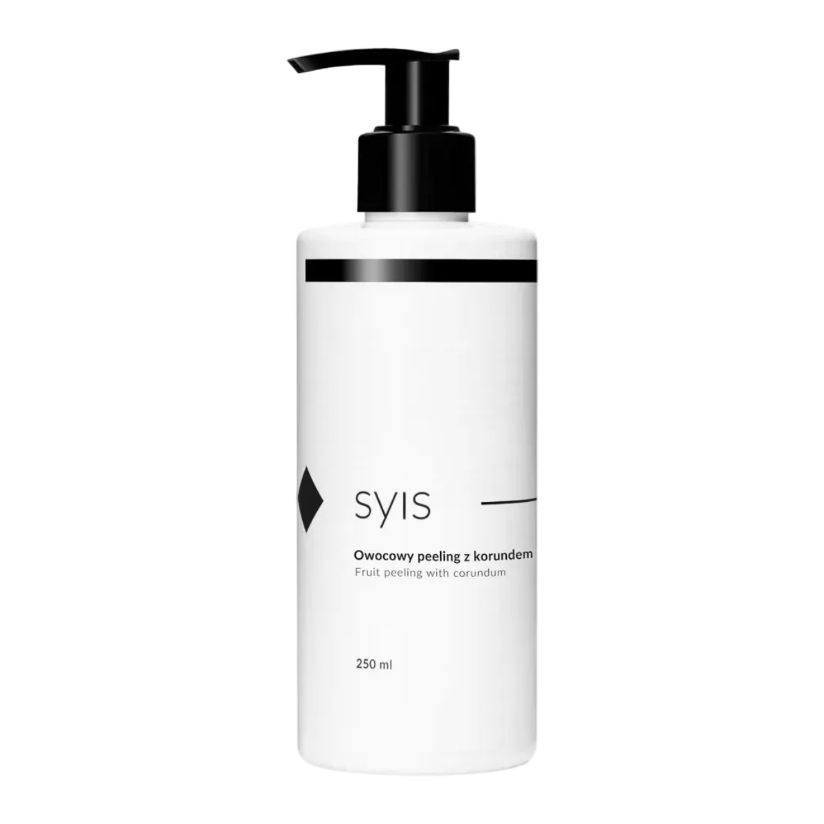 Exfoliante facial profesional con enzimas frutales y microcristales de corindón 250 ml, marca SYIS