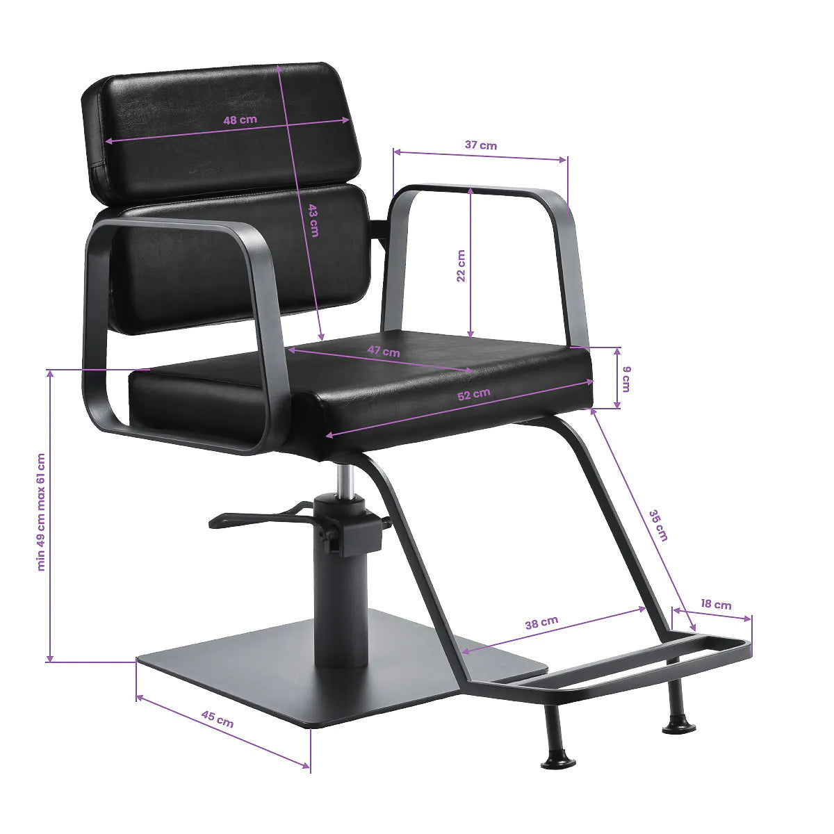 Gabbiano Porto gray black hairdressing chair
