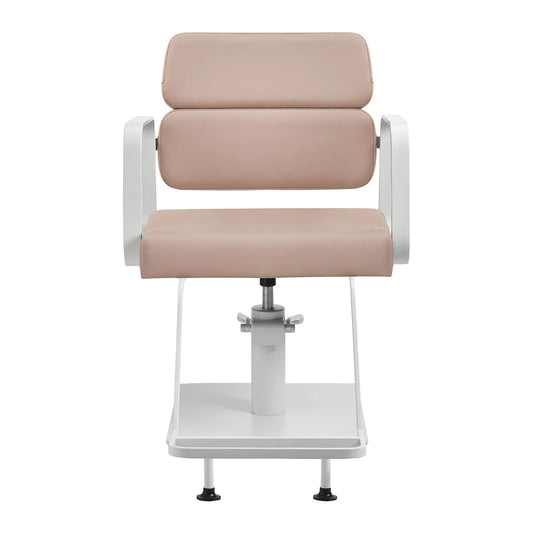 Sillón de peluquería Porto beige y blanco