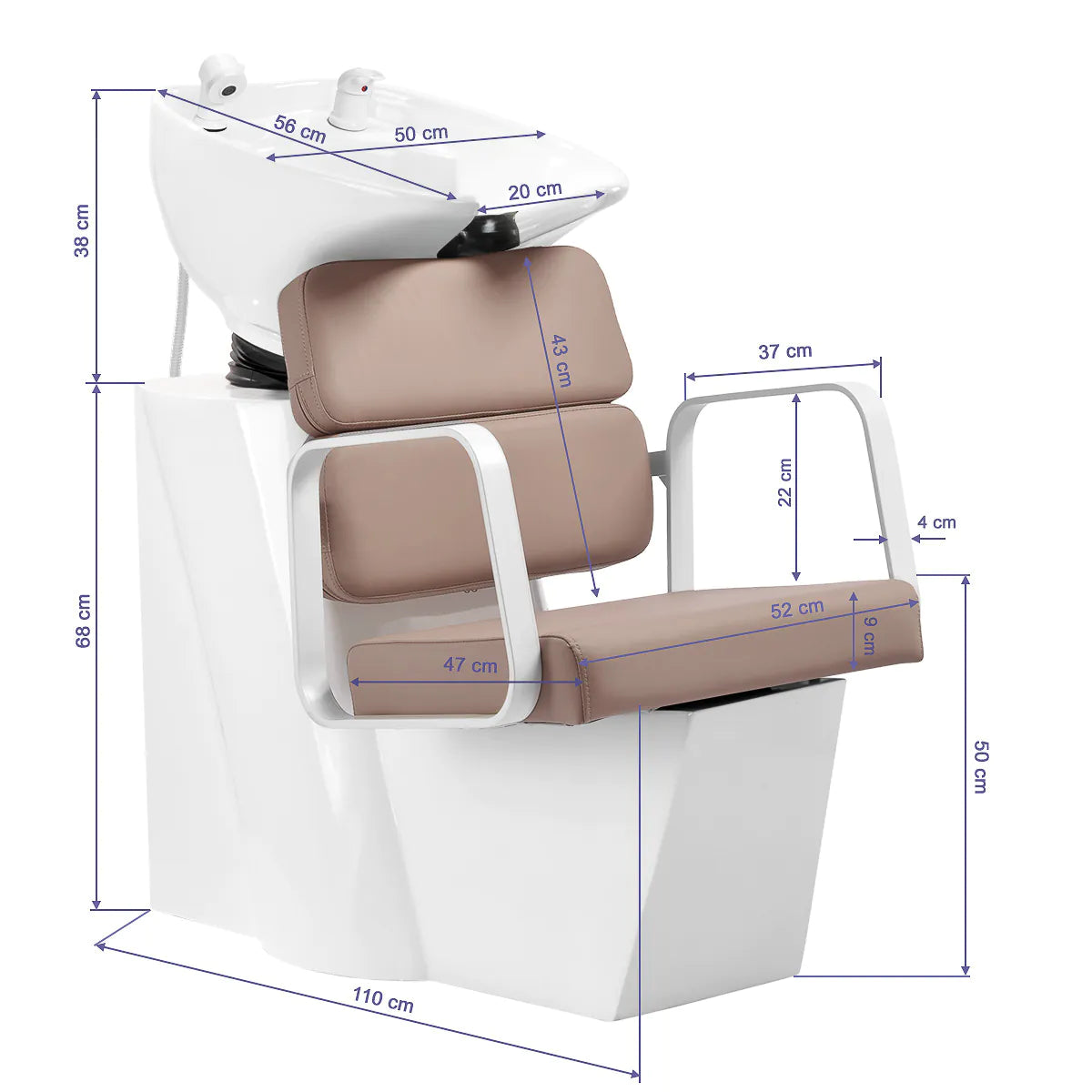 Lavacabezas de peluquería Porto beige y blanco
