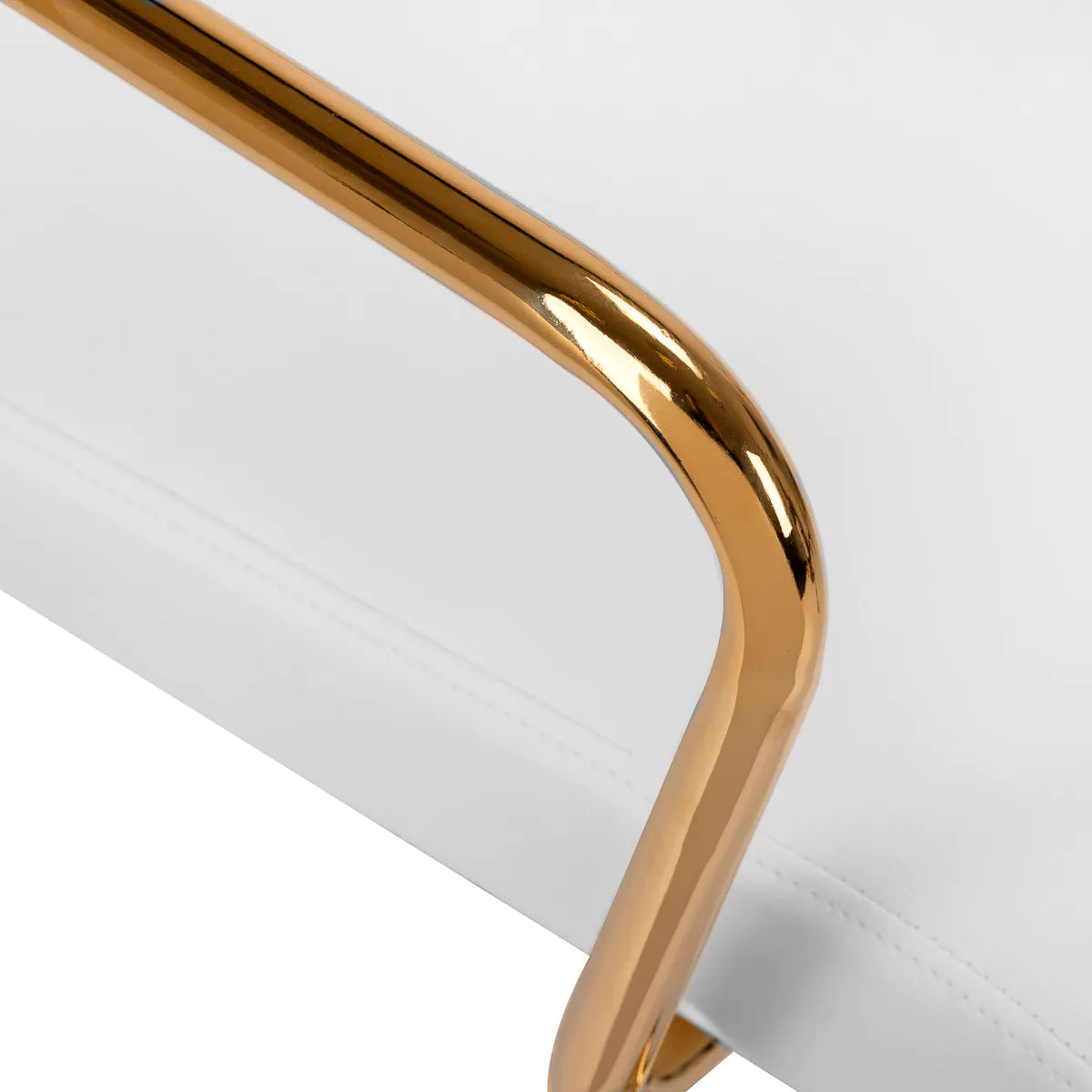 Hydraulic chair with backrest, armrests and gold base