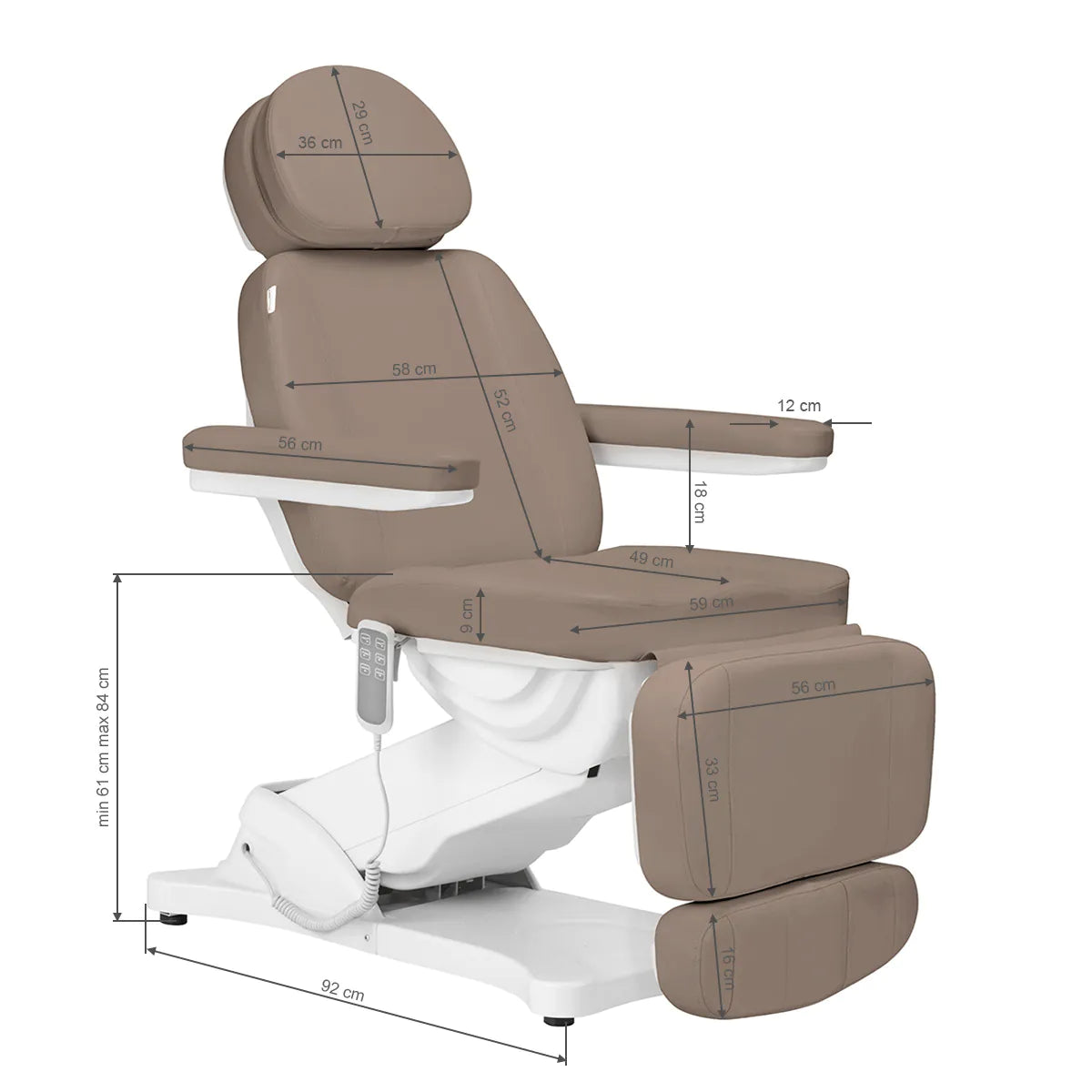 Classic electric beauty treatment table with 3 motors