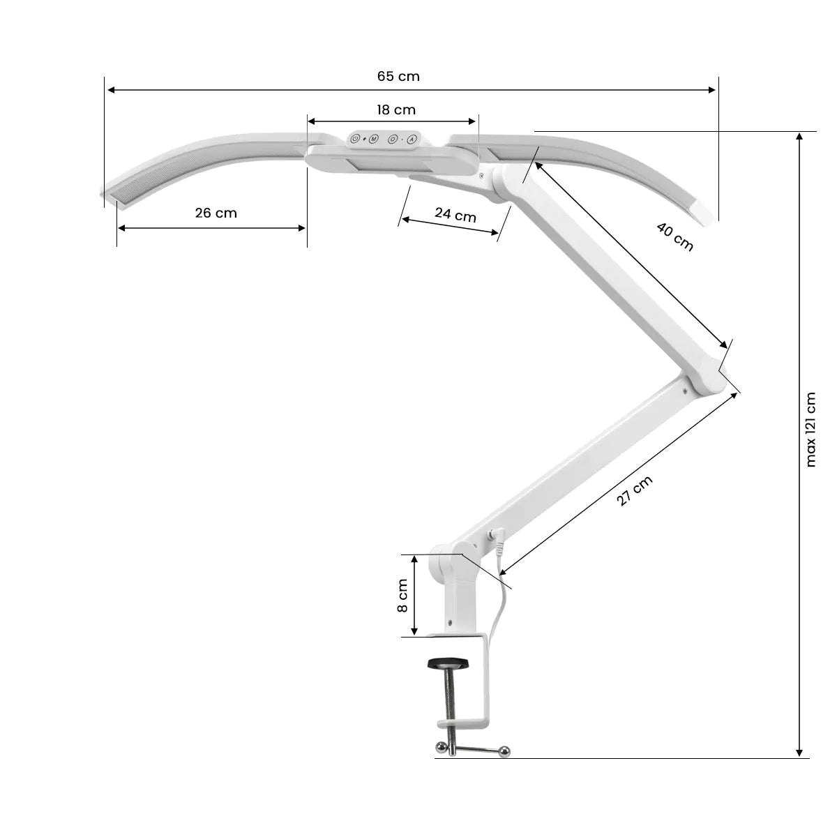 Lampe de traitement manucure Glow L05 coudée pour table, noire