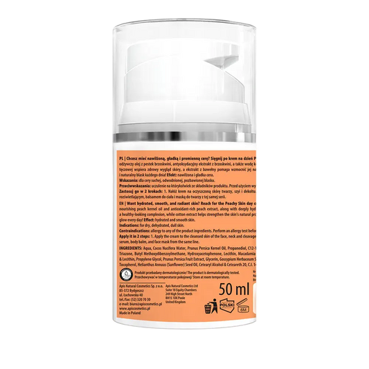 Apis Peachy Skin Crema Facial Nutritivo con Aceite de Hueso de Durazno, Ácido Hialurónico, Agua de Coco y Algas Arcoíris para Piel Seca, Deshidratada y Opaca