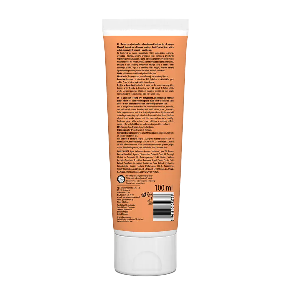 Apis Peachy Skin Mascarilla Nutritiva Intensiva con Ácido Hialurónico y Algas Arcoíris: Regeneración Profunda, Hidratación y Luminosidad para Piel Seca y Opaca