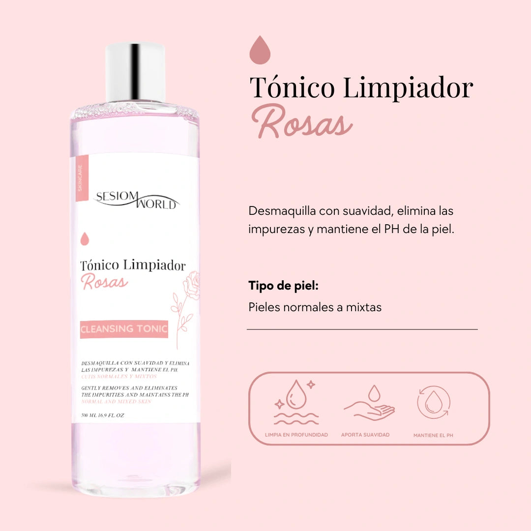 Tónico facial de rosas cutis normales y mixtos 500 ml