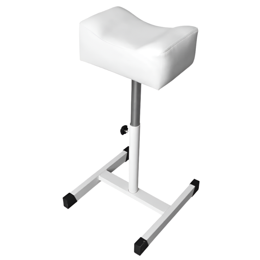 Apoyapie de Estructura Metálica Regulable en Altura con Tapizado Retardante al Fuego, blanco