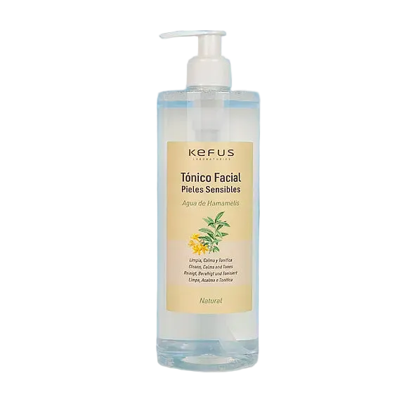 Tónico Facial de Agua de Hamamelis para Pieles Sensibles (500 ml) | Kefus