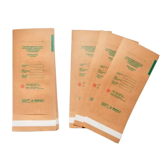 Bolsas Planas Autoadhesivas de Papel Kraft para Esterilización | Envases Ecológicos Desechables con Indicador Visual para Clínicas, Manicura y Estética