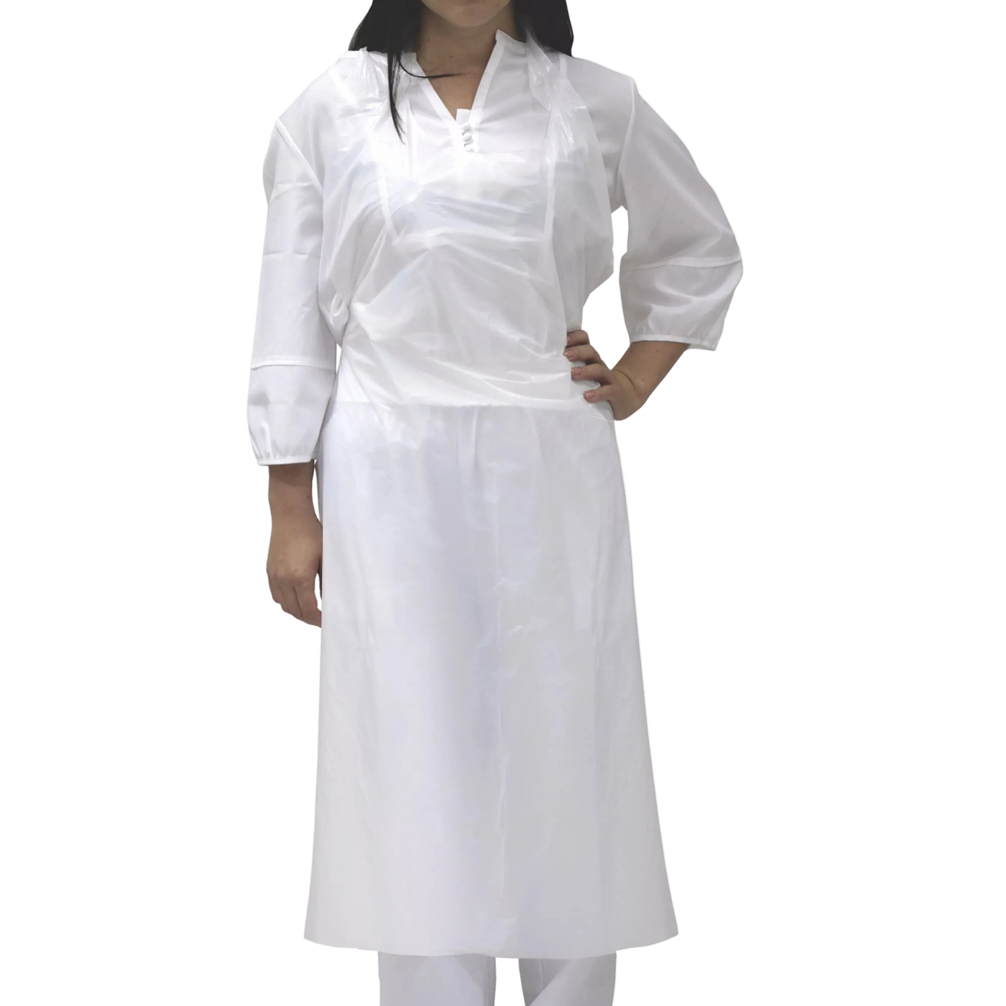Delantales Desechables de Polietileno Impermeables | Talla Única XL Cobertura Total 76 x 120 cm