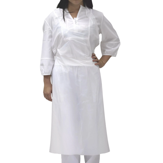 Delantales Desechables de Polietileno Impermeables | Talla Única XL Cobertura Total 76 x 120 cm