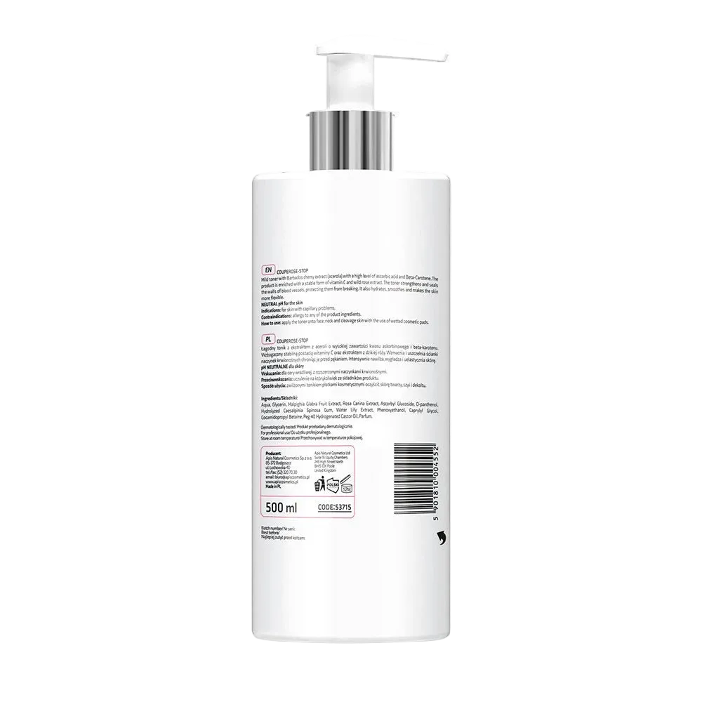 Tónico para piel couperosa con acerola, 500 ml