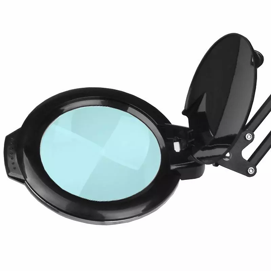 Lámpara lupa LED 5D negra para mesa