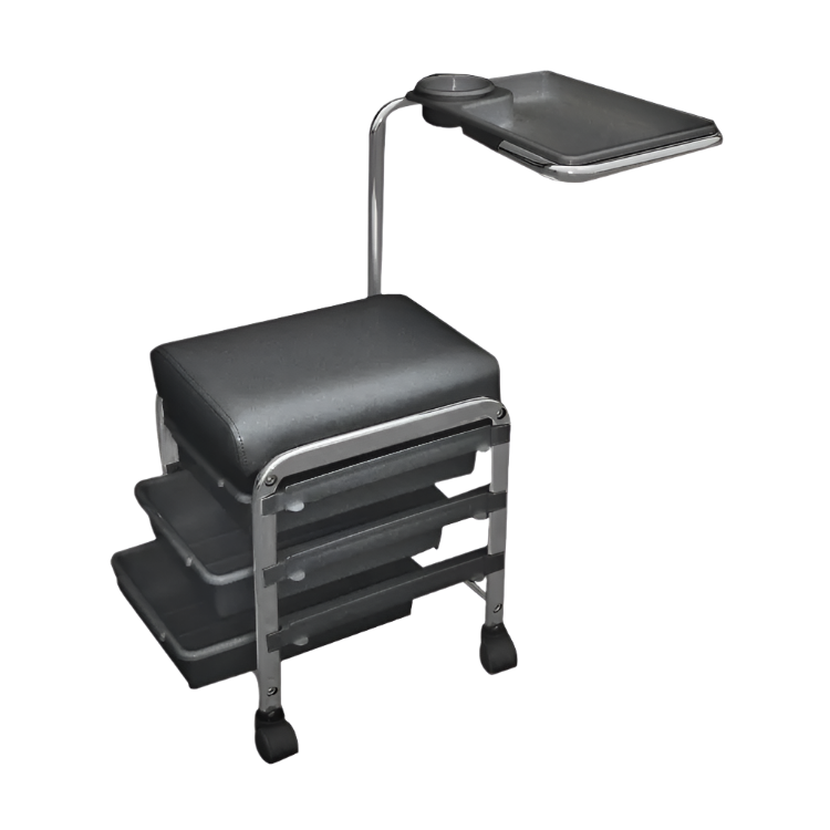 Carrito auxiliar de pedicura negro