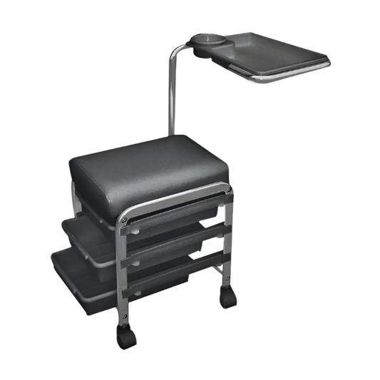 Carrito auxiliar de pedicura negro