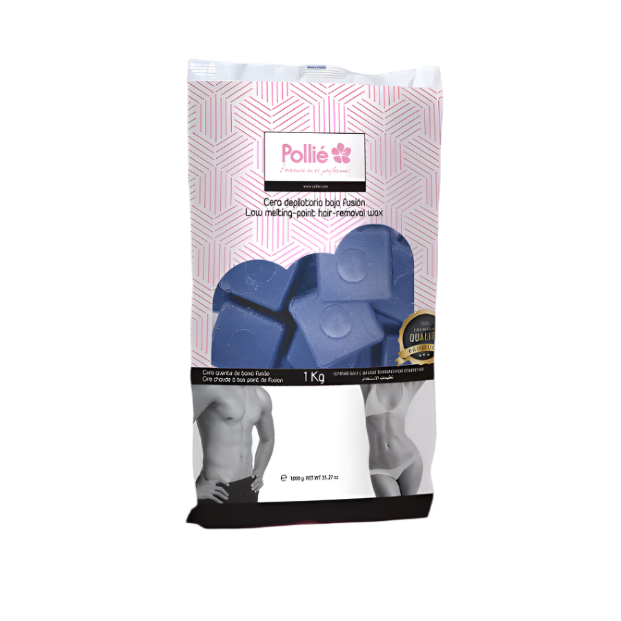 Cera en pastillas azul de baja fusión Pollié, 1 kg