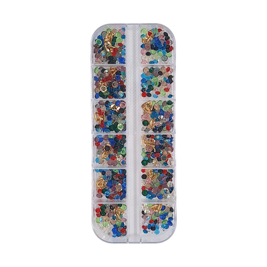 Kit de Decoración para Uñas – Piedras Multicolor y Cadenas para Encapsulado