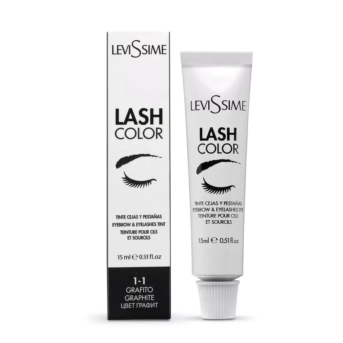Tinte grafito cejas y pestañas Levissime, 15 ml