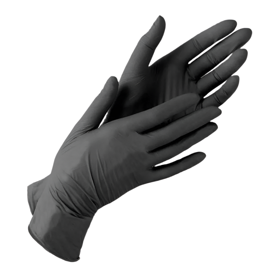 Guantes nitrilo sin polvo negros, 100 uds.