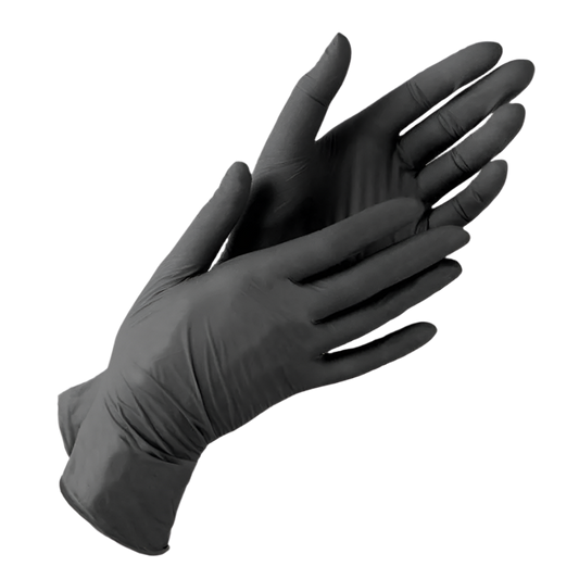 Guantes nitrilo sin polvo, color negros, marca Santex, 100 uds.
