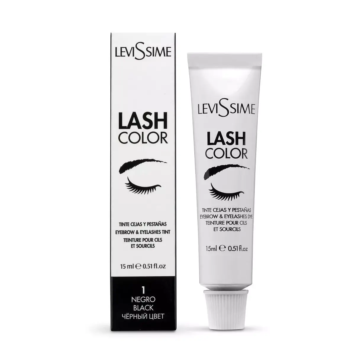 Tinte negro cejas y pestañas Levissime, 15 ml