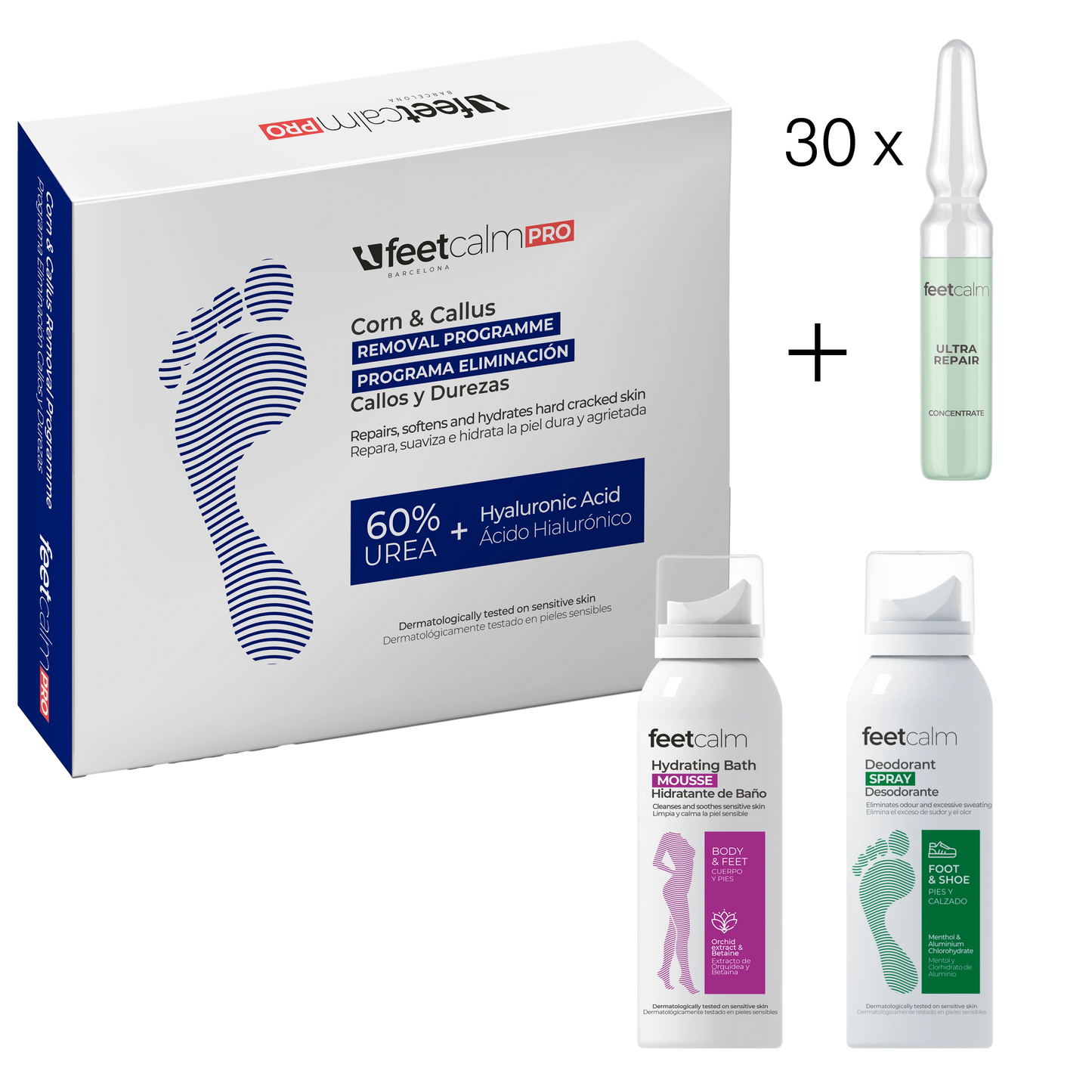 Kit Promo: programa eliminación callos, 30 ampollas Ultra Repair + 2 regalos