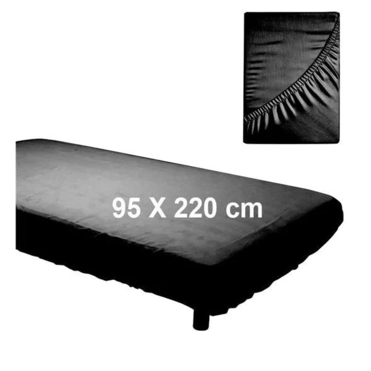 Sabanas de camilla ajustables negras, 10 uds.