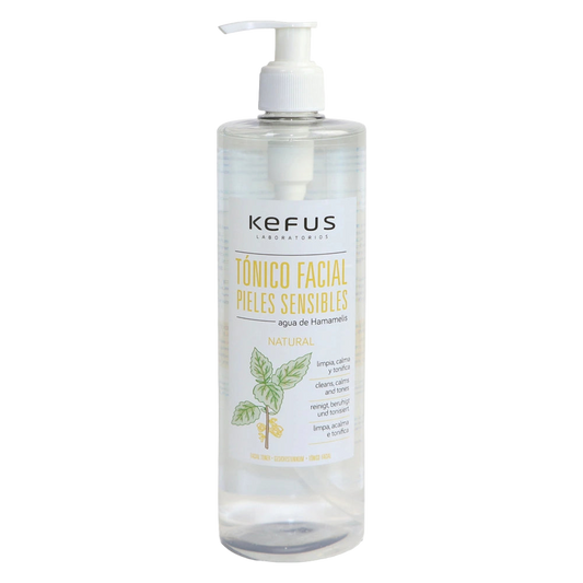 Tónico facial pieles sensibles, marca Kefus, volumen 500 ml