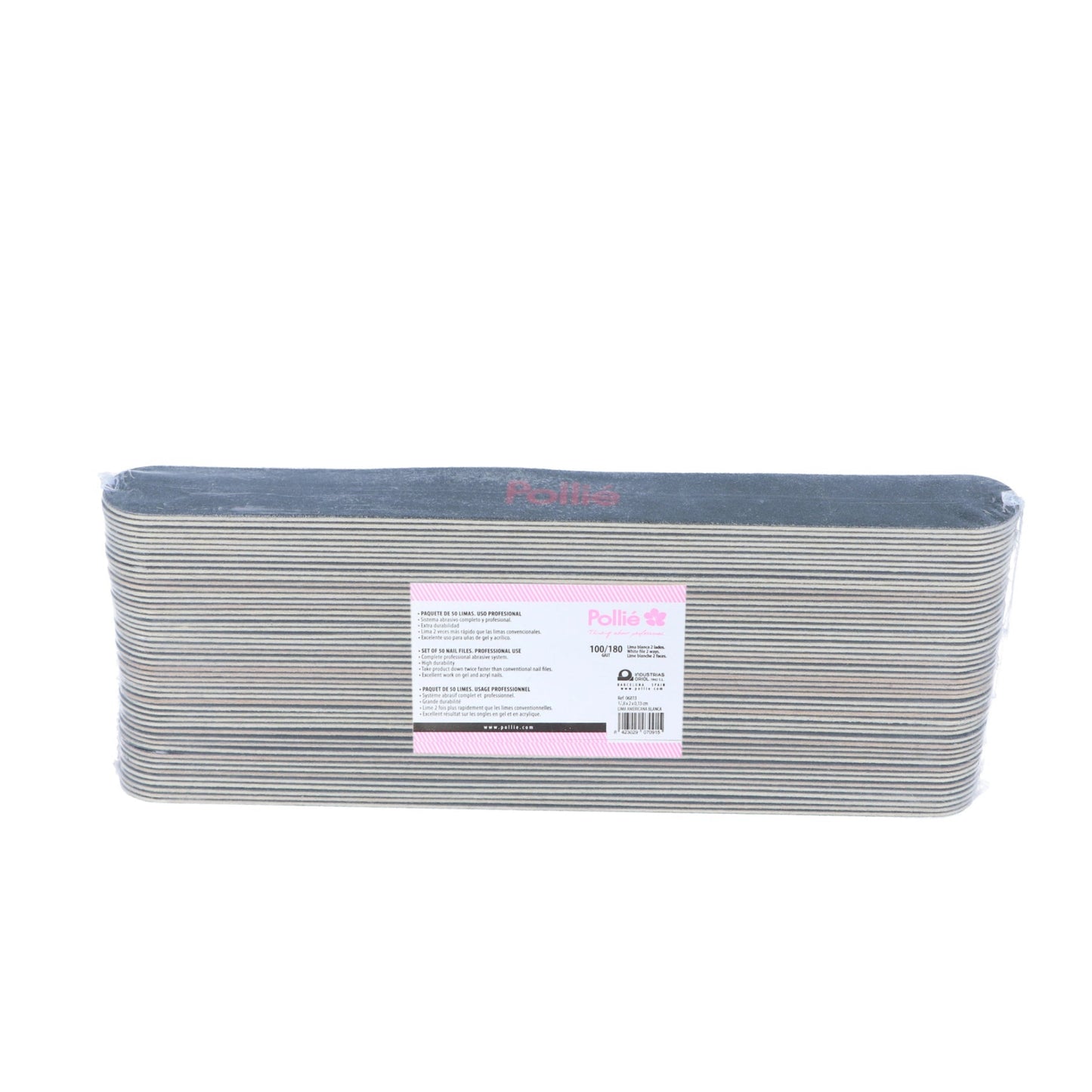 Limas Americanas Negras Pollié 100/180 (Pack 50 Uds.): Doble Grano de Alta Durabilidad, Limado Preciso y Formato Ahorro Profesional