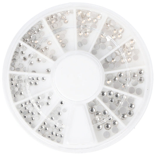 Strass plata decoración uñas, 144 uds.