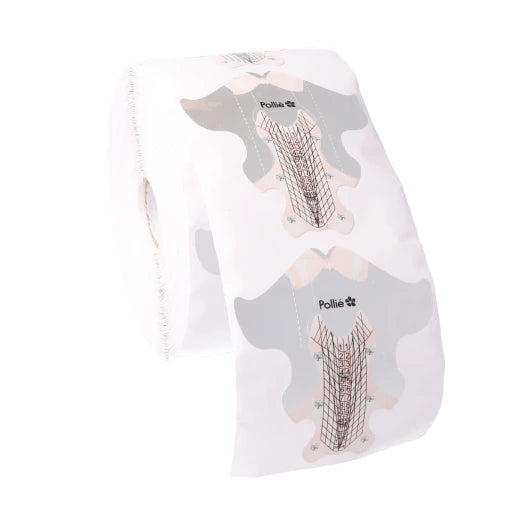 Moldes Desechables Rectangulares Pollié para Esculpido de Uñas | Rollo de 500 uds.