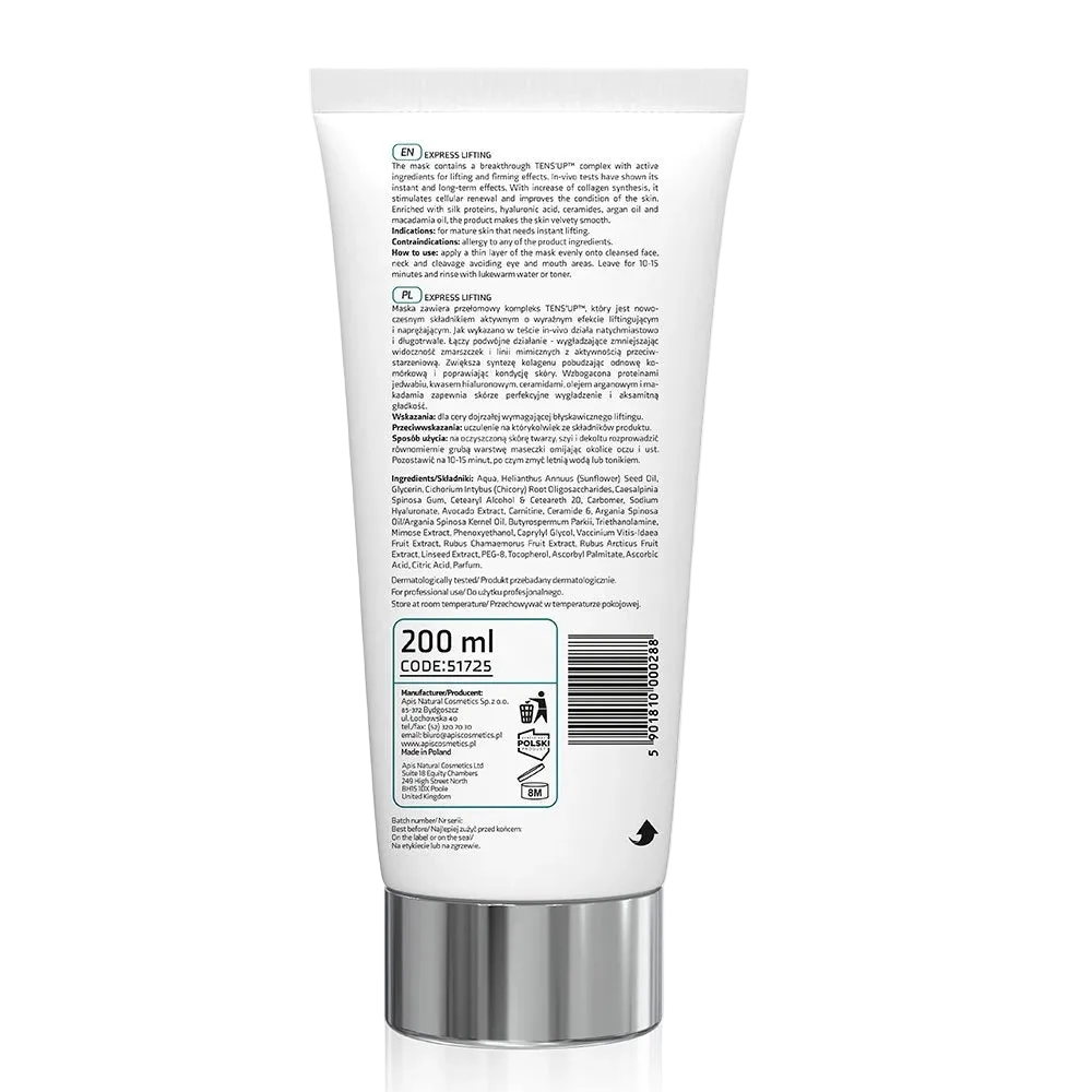 Apis Express Lifting Mascarilla Intensiva Reafirmante con Tens’Up™: Efecto Tensado Inmediato, Firmeza y Alisado de Arrugas