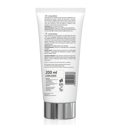 Apis Lifting Peptide Gel Conductor para Aparatología con SNAP-8™: Maximiza la Radiofrecuencia y Ultrasonidos con un Efecto Tensor Inmediato
