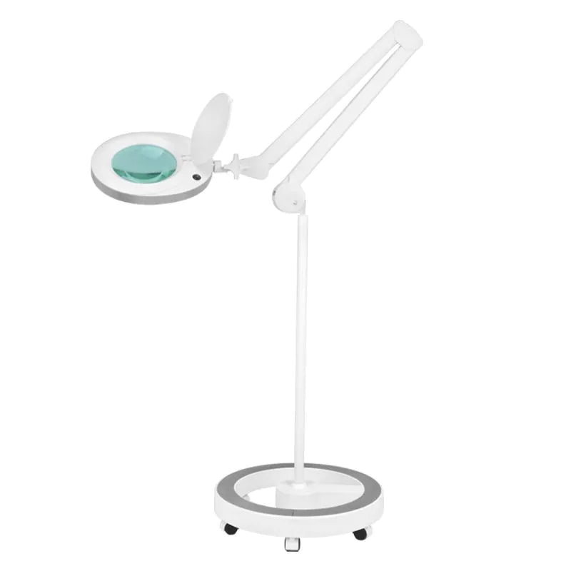 Lámpara LED Circular con Lupa de 5 Dioptrías | Con Pie Soporte y Brazo Articulado de Precisión