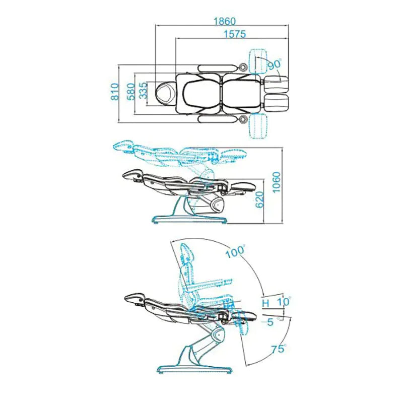 Sillón de pedicura eléctrico 3 motores mod. 870S