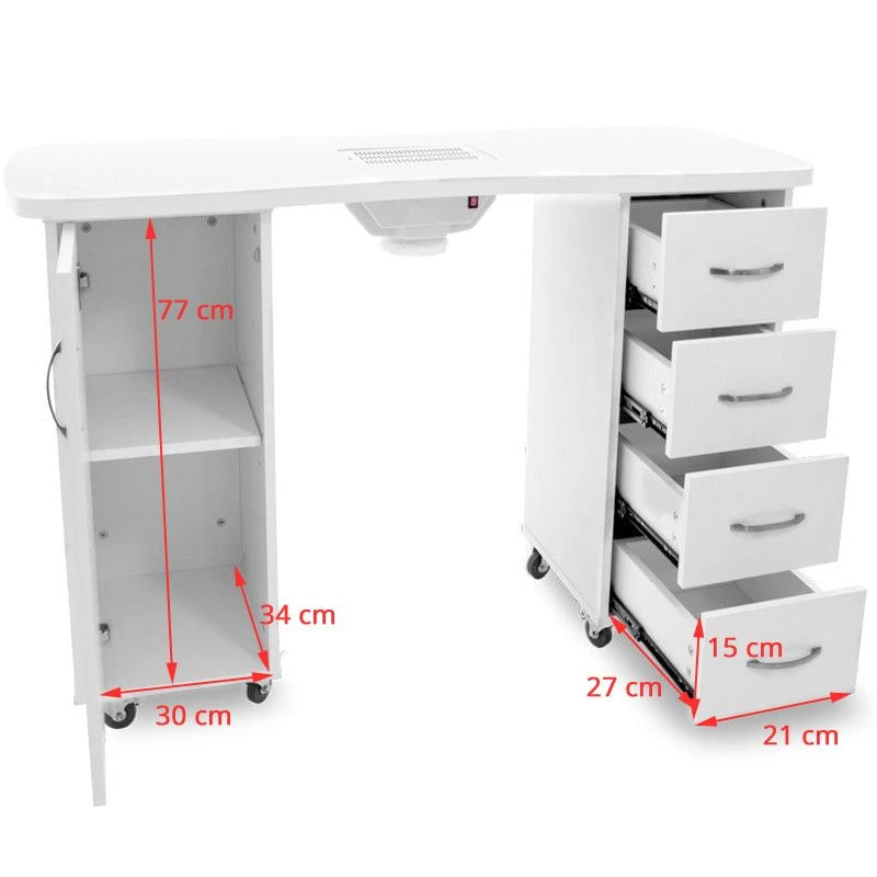 Manicure table with vacuum cleaner