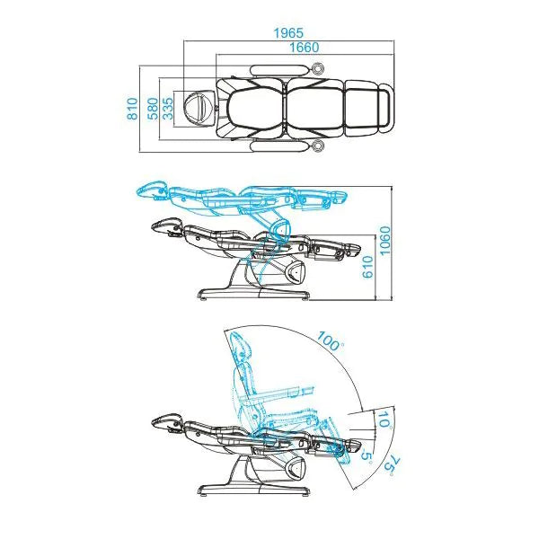 Table de massage électrique 3 moteurs Azzurro 870