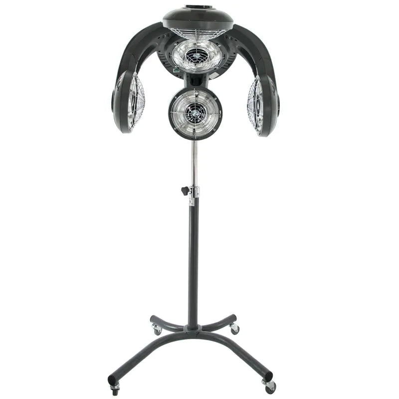 Infrazón de Pie Profesional Gabbiano GL-505S Gris de 1350 W con 5 Cabezales Térmicos, Ventilación Regulable en 4 Niveles, Ozono y Mástil Telescópico (142–162 cm)