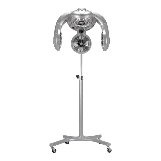 Infrazón de Pie Profesional Gabbiano GL-505S Negro de 1350 W con 5 Cabezales Térmicos, Ventilación Regulable en 4 Niveles, Ozono y Mástil Telescópico (142–162 cm)